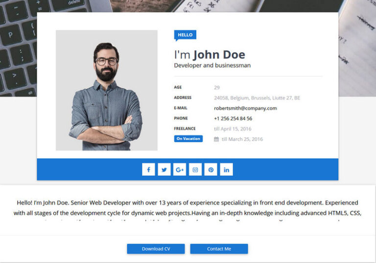 En İyi Portföy, CV Ücretsiz Blogger Şablonları