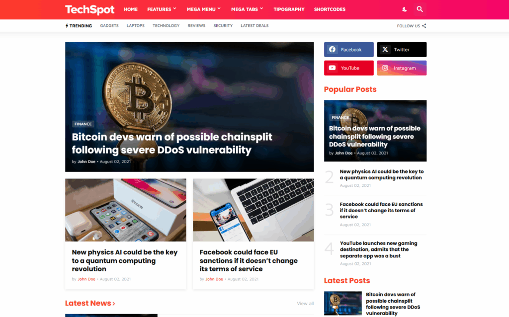 5- TechSpot Blogger Teması - Ücretsiz Blogger Temaları