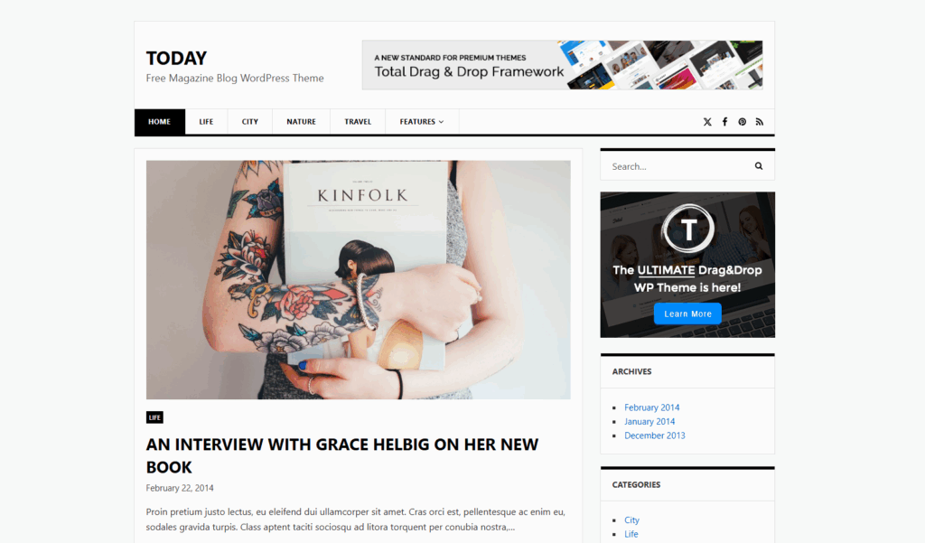 5- Today WordPress Teması - Ücretsiz WordPress Temaları