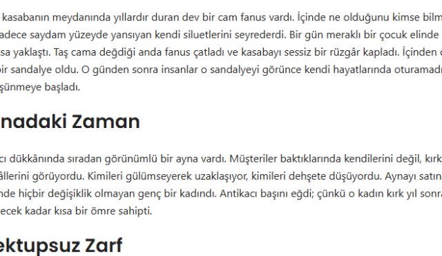 Kısa Hikaye Örnekleri 2026